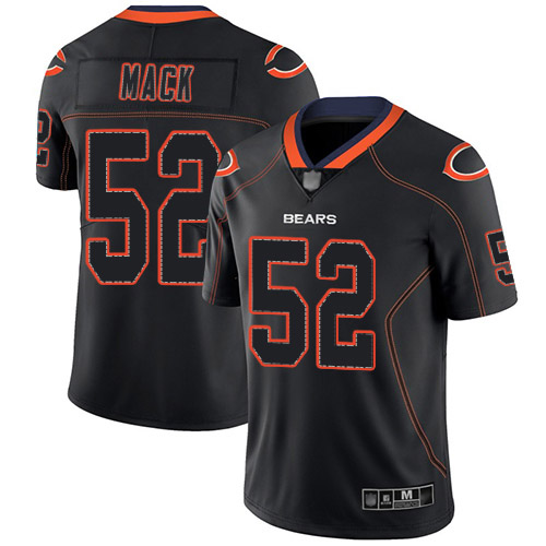 Chicago Bears Limited Lights Out Black Men Khalil Mack Jersey NFL Football 52 Rush